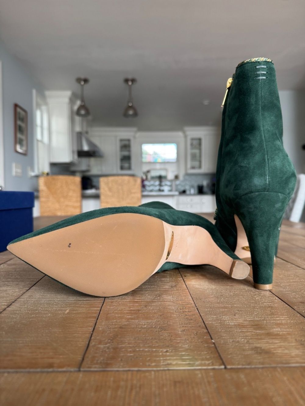 Rare Sarah Flint Green Suede Vintage Victorian Whimsigoth Boot 8.5 Retails $1200 - Picture 5 of 5